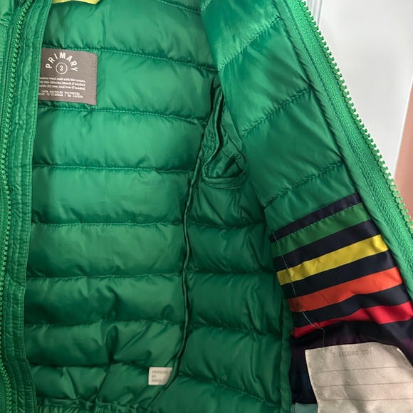 Primary Kids Green Puffer Jacket with Hood - Picture 7 of 7